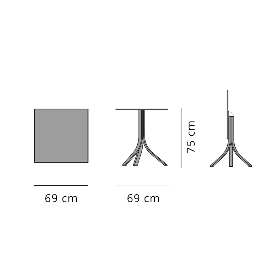 Tavolinë bar në natyrë me 3 këmbë alumini të mbështetura në 2 finitura - Filomena Viadurini
