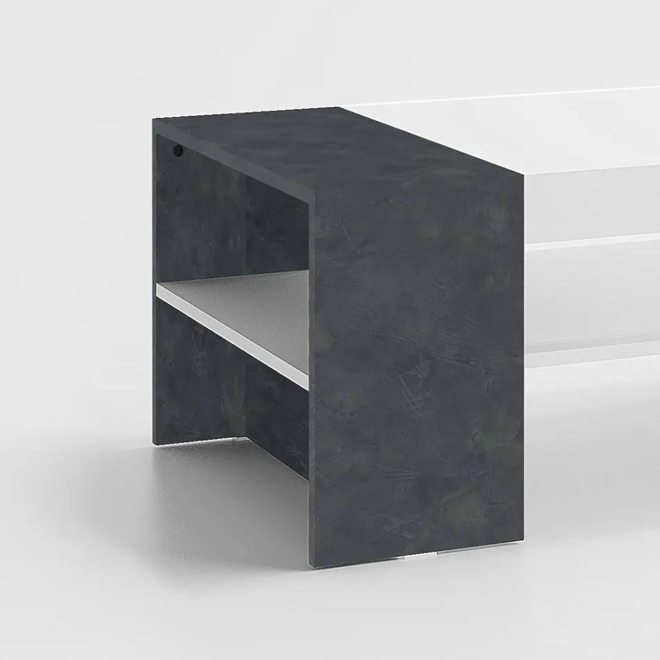 Tavolinë e ulët kafeje për dhomën e ndenjes me dru të bardhë 3 Finish - Rames Viadurini