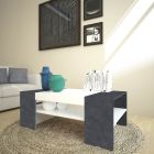 Tavolinë e ulët kafeje për dhomën e ndenjes me dru të bardhë 3 Finish - Rames Viadurini