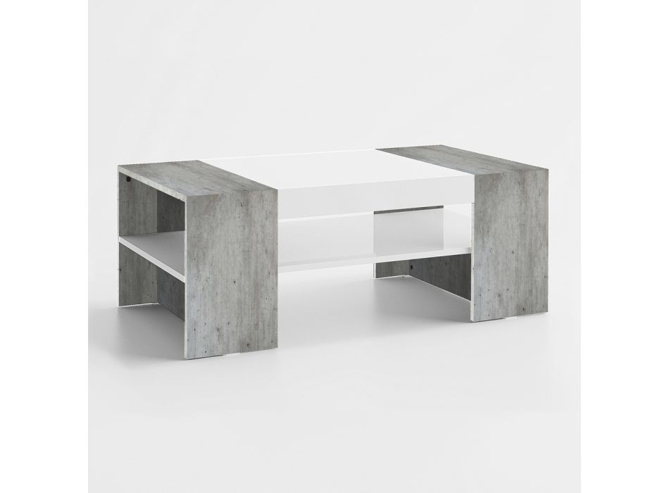 Tavolinë e ulët kafeje për dhomën e ndenjes me dru të bardhë 3 Finish - Rames Viadurini