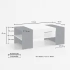 Tavolinë e ulët kafeje për dhomën e ndenjes me dru të bardhë 3 Finish - Rames Viadurini