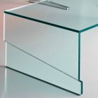 Tavolinë e ulët kafeje për dhomën e ndenjes në gotë transparente konsol - Ulje Viadurini