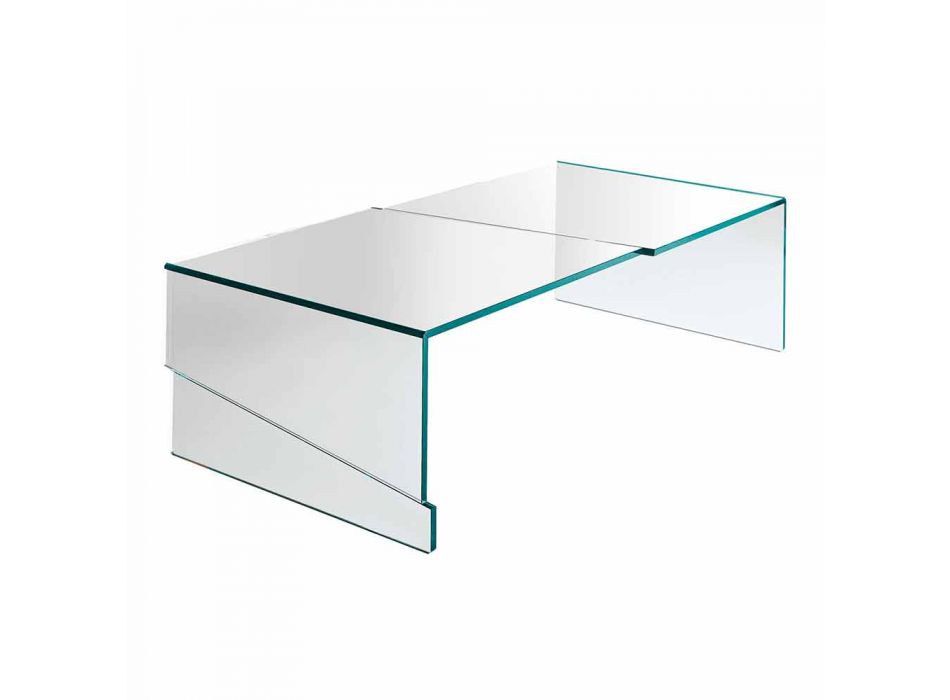 Tavolinë e ulët kafeje për dhomën e ndenjes në gotë transparente konsol - Ulje Viadurini
