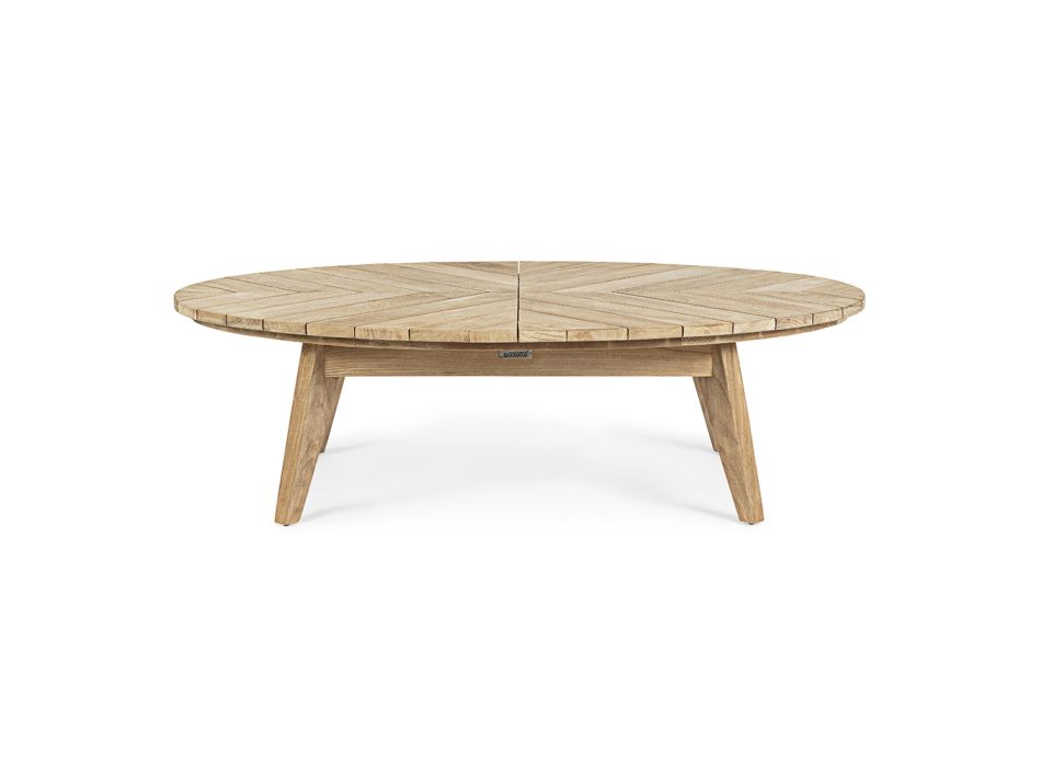 Tavolinë kafeje të ulët në natyrë prej tik me majë ovale, Homemotion - Ricardo Viadurini