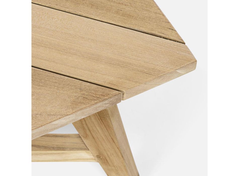 Tavolinë kafeje me formë drejtkëndëshe të ulët në dru tik, Homemotion - Stuart Viadurini