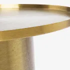 Tavolinë kafeje dizenjoje në çelik të veshur me tunxh - Kakta Viadurini