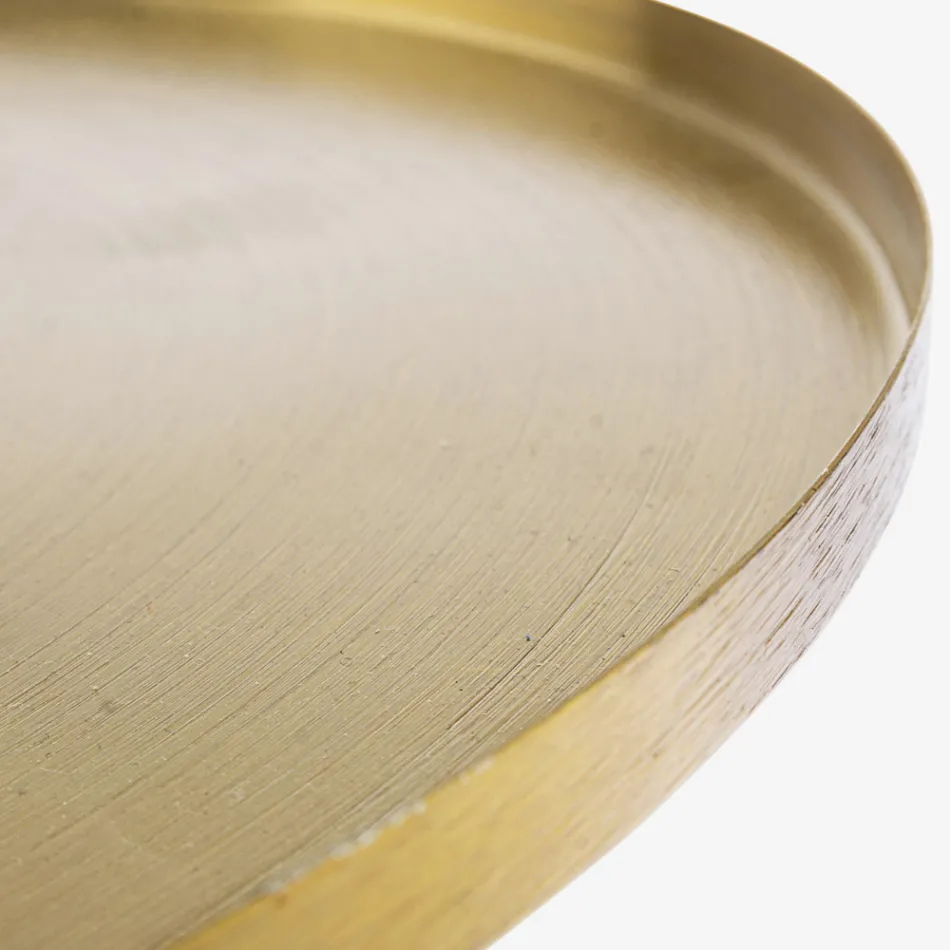 Tavolinë kafeje dizenjoje në çelik të veshur me tunxh - Kakta Viadurini