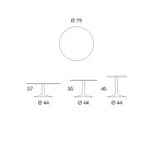 Tavolinë kafeje e ulët në metal dhe qeramikë të madhësive të ndryshme - Amereo Viadurini