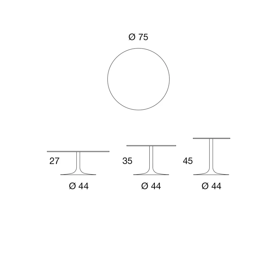 Tavolinë kafeje e ulët në metal dhe qeramikë të madhësive të ndryshme - Amereo Viadurini