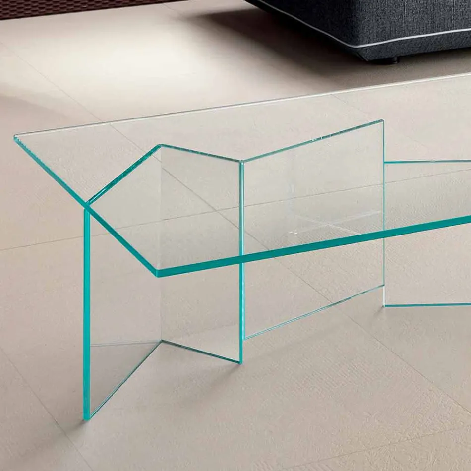 Tavolinë e ulët kafeje në gotë ekstra të pastër 2 Madhësia e prodhuar në Itali - e rastësishme Viadurini