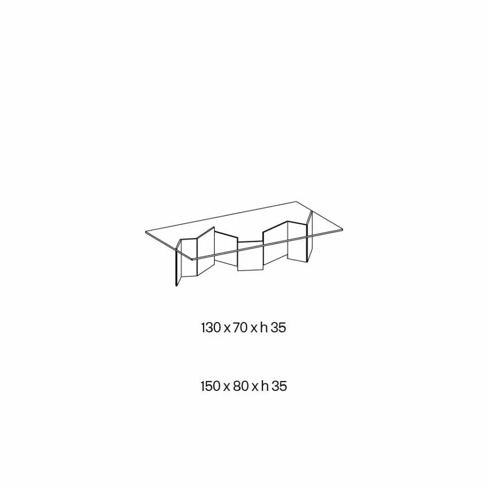 Tavolinë e ulët kafeje në gotë ekstra të pastër 2 Madhësia e prodhuar në Itali - e rastësishme Viadurini