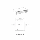 Tavolinë e ulët për dhomën e ndenjes në sirtarë prej qelqi dhe druri të tymosur 3 madhësi - Mantra Viadurini