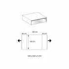 Tavolinë e ulët për dhomën e ndenjes në sirtarë prej qelqi dhe druri të tymosur 3 madhësi - Mantra Viadurini