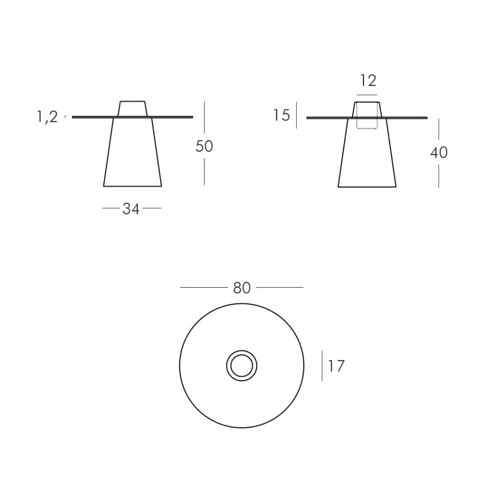 Polietileni dhe qelqi Slide Peak low table (H50) prodhuar në Itali Viadurini