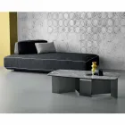 Tavolinë kafeje e ulët Dhoma e ndenjes Qeramike e sipërme dhe këmbë prej xhami të tymosur 3 madhësi - të rastësishme Viadurini