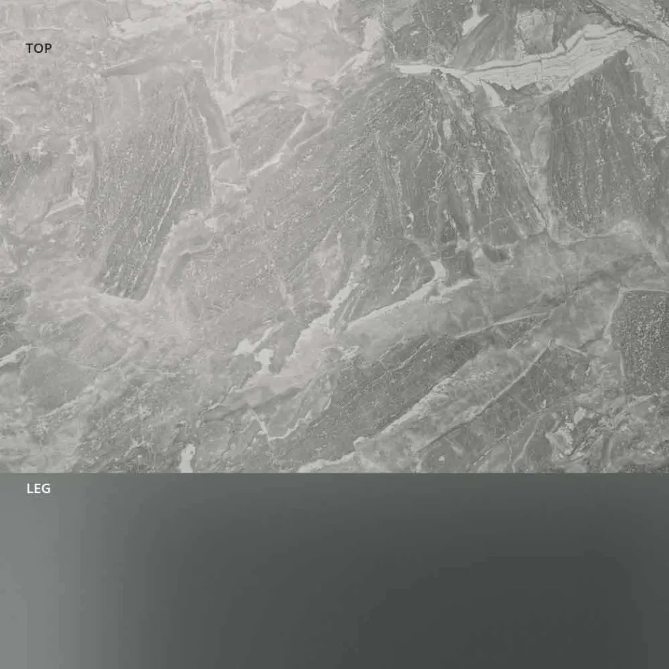 Tavolinë kafeje e ulët Dhoma e ndenjes Qeramike e sipërme dhe këmbë prej xhami të tymosur 3 madhësi - të rastësishme Viadurini