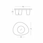 Tavolinë e ulët Tabela me rrëshqitje të ulët Lita Tabela polietileni dhe qelqi e prodhuar në Itali Viadurini