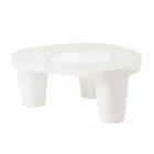 Tavolinë e ulët Tabela me rrëshqitje të ulët Lita Tabela polietileni dhe qelqi e prodhuar në Itali Viadurini