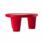 Tavolinë e ulët Tabela me rrëshqitje të ulët Lita Tabela polietileni dhe qelqi e prodhuar në Itali Viadurini