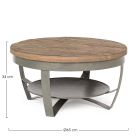 Tavolinë kafeje e ulët e rrumbullakët e dhomës së ndenjes nga druri Mango dhe çeliku - Moncheri Viadurini