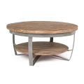 Tavolinë kafeje e ulët e rrumbullakët e dhomës së ndenjes nga druri Mango dhe çeliku - Moncheri