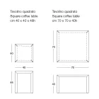 Tavolinë kafeje Metal Design Square në 2 Përmasa - Josyane Viadurini