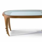 Dizajni tavolinë kokteji në dru dhe lëkurë, l.97xp.68 cm, Cecilia Viadurini