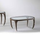 Dizajni tavolinë kokteji në dru dhe lëkurë, l.97xp.68 cm, Cecilia Viadurini