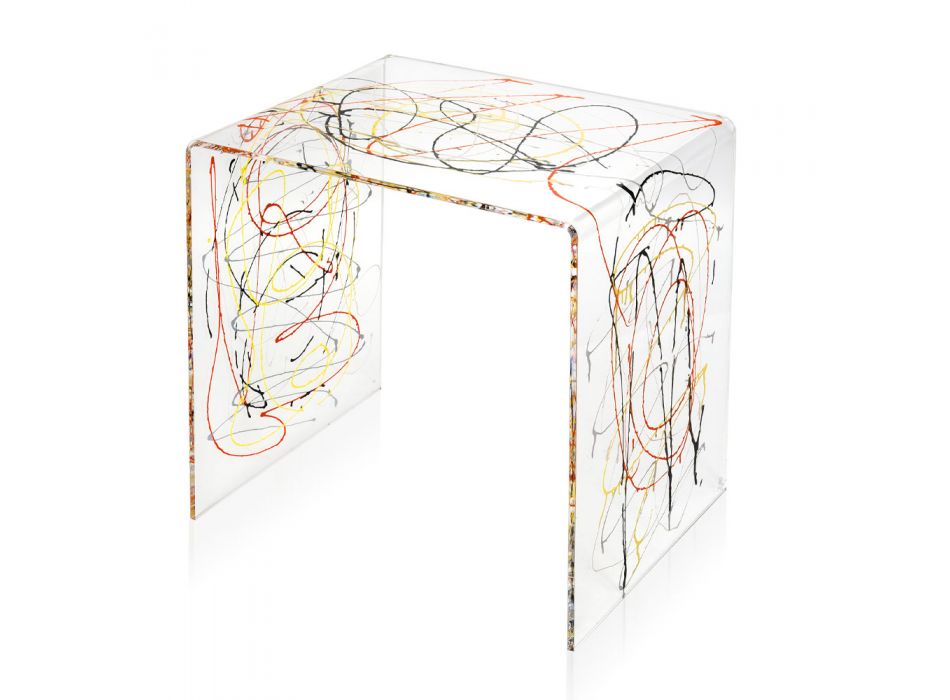 Tavolina pranë krevatit në madhësi pleksiglas transparente dhe me ngjyra 2 - Pelere Viadurini