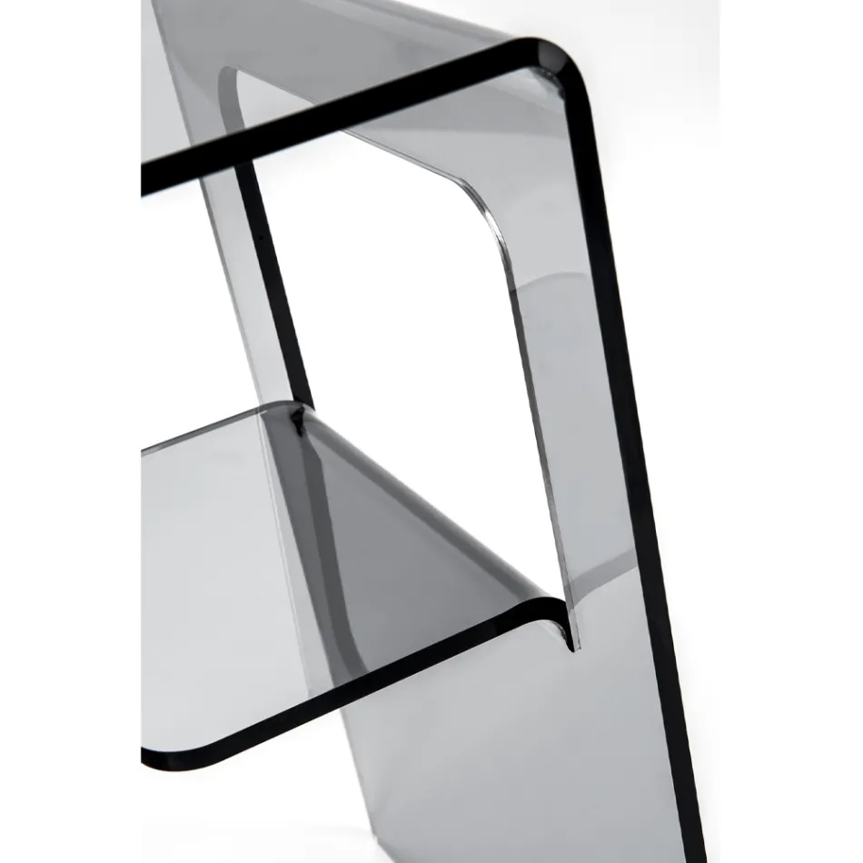 Tavolina pranë krevatit në pleksiglas transparent ose të tymosur të prodhuar në Itali - Lollao Viadurini