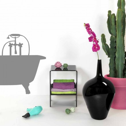 Tavolina bashkëkohore e kafesë së zezë / natën Mimi, e bërë në Itali Viadurini