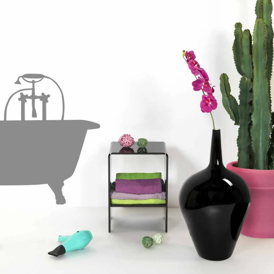 Tavolina bashkëkohore e kafesë së zezë / natën Mimi, e bërë në Itali Viadurini