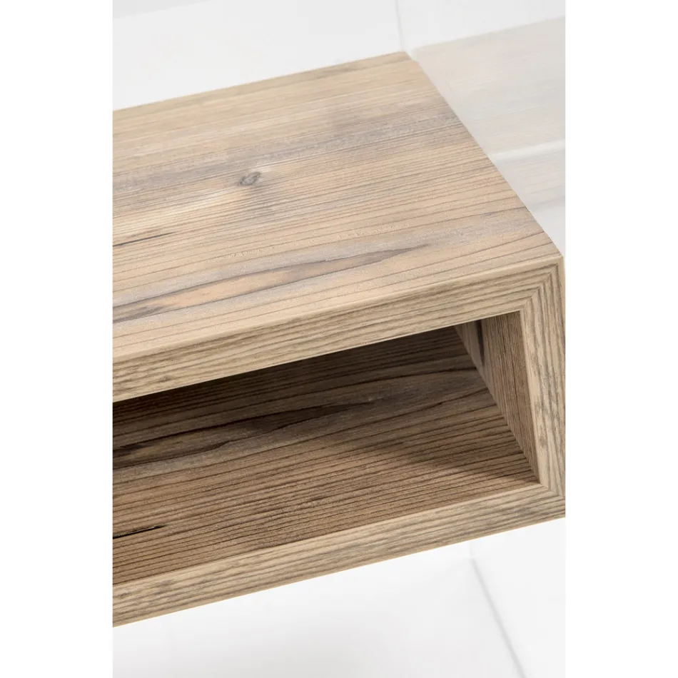 Tavolinë e riciklueshme pranë shtratit prej pleksiglasi dhe druri - Pascoli Viadurini