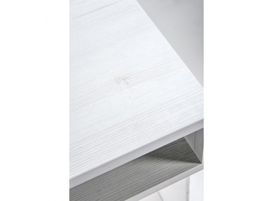 Tavolinë e riciklueshme pranë shtratit prej pleksiglasi dhe druri - Pascoli Viadurini