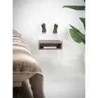 Tavolinë e riciklueshme pranë shtratit prej pleksiglasi dhe druri - Pascoli Viadurini