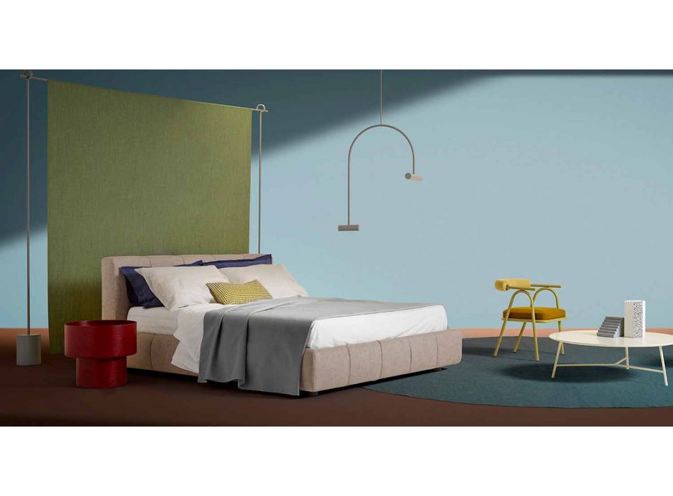 Tavolina e rrumbullakët e shtratit të dizajnit modern në Bordo ose Dru blu - Vinnie Viadurini