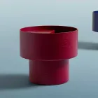 Tavolina e rrumbullakët e shtratit të dizajnit modern në Bordo ose Dru blu - Vinnie Viadurini