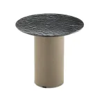 Tavolinë kafeje me bazë metalike dhe pasqyrë ose sipërfaqe xhami Ø45 cm - Flaminia Viadurini