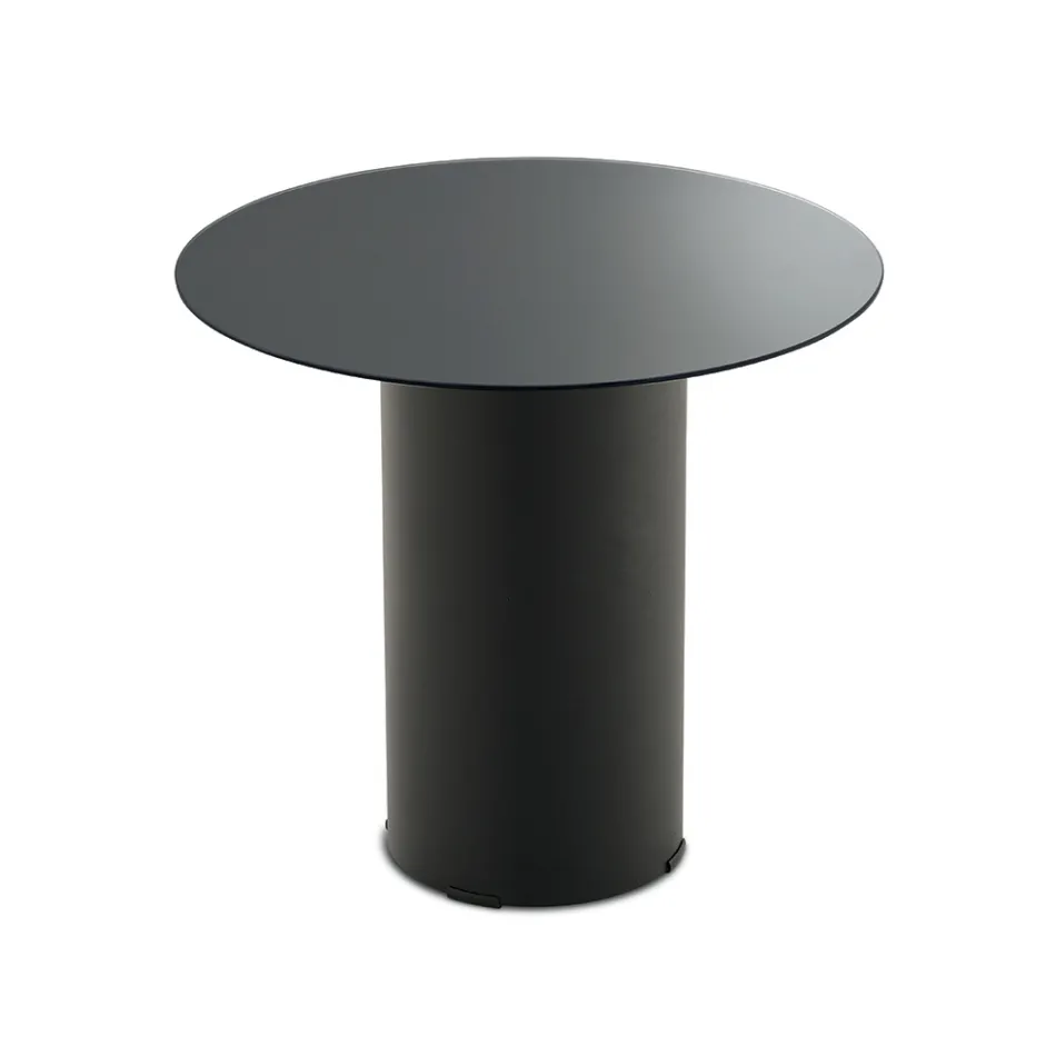 Tavolinë kafeje me bazë metalike dhe pasqyrë ose sipërfaqe xhami Ø45 cm - Flaminia Viadurini