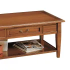 Tavolinë kafeje me sirtar dhe raft në dru të patinuar Made in Italy - Tuoni Viadurini