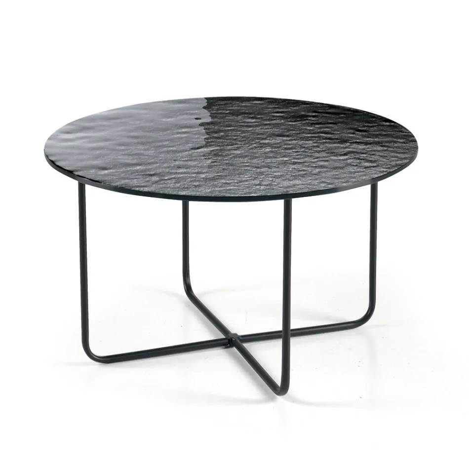 Tavolinë kafeje me pasqyrë dhe sipërfaqe qeramike me efekt mermeri, e prodhuar në Itali - Giusta Viadurini