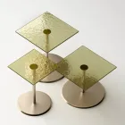 Tavolinë kafeje me xham katror ose majë metalike Made in Italy - Anakin Viadurini