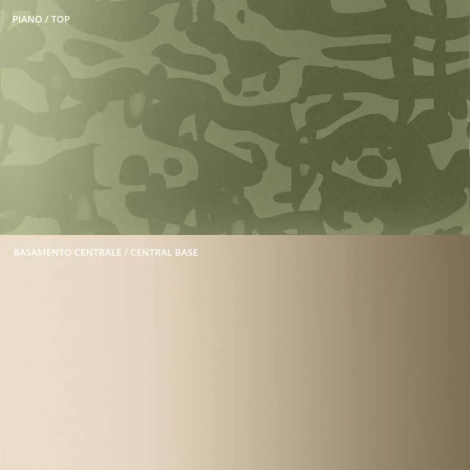 Tavolinë kafeje me xham të rrumbullakët ose majë metalike Prodhuar në Itali - Anakin Viadurini