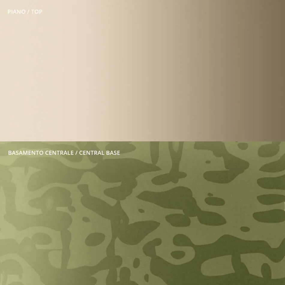 Tavolinë kafeje me xham të rrumbullakët ose majë metalike Prodhuar në Itali - Anakin Viadurini