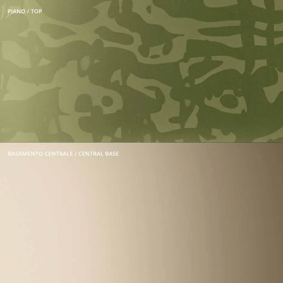 Tavolinë kafeje me xham të rrumbullakët ose majë metalike Prodhuar në Itali - Anakin Viadurini