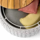 Tavolinë Kontejneri Kopshti në Teak dhe Litar Weaving - Arjuna Viadurini