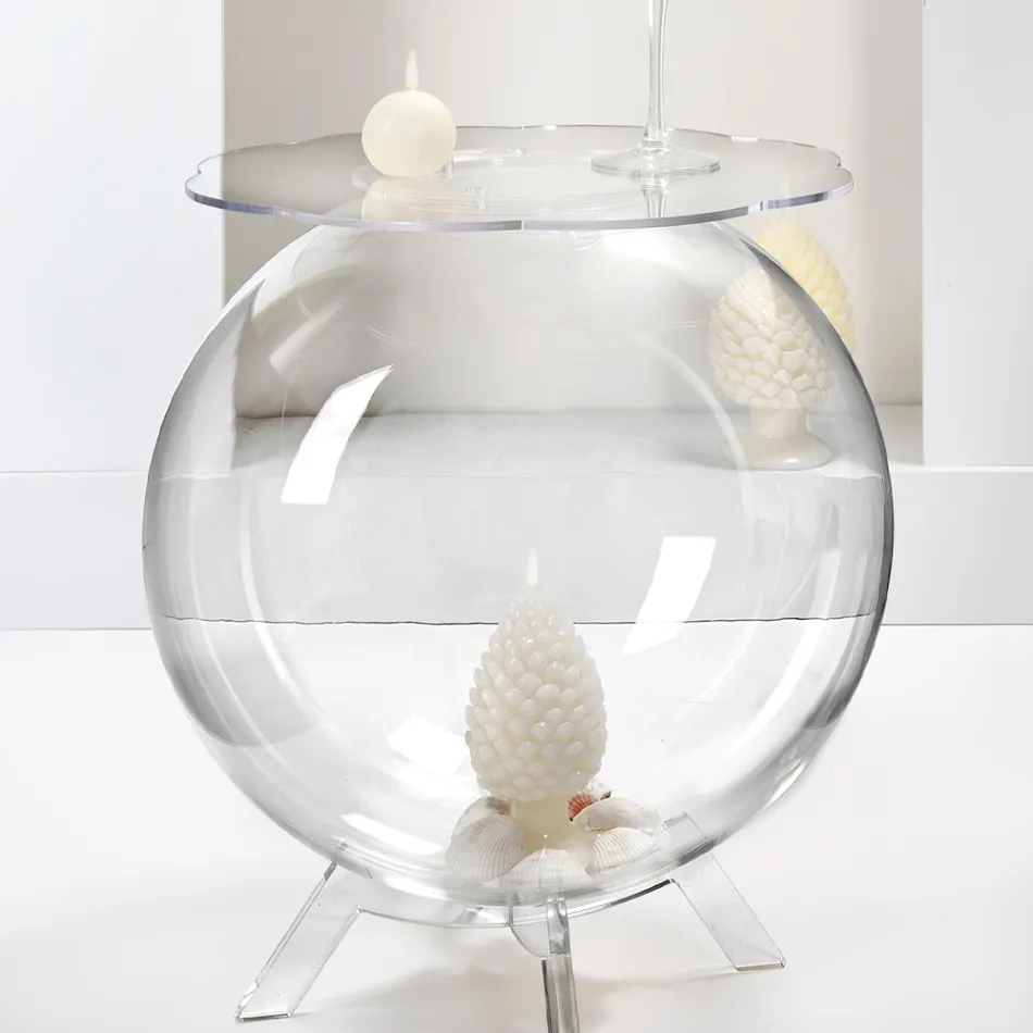 Tavolinë kontejnerësh me shumë përdorime në pleksiglas transparent, Prodhim në Itali - Scar Viadurini