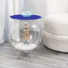 Tavolinë/enë e rrumbullakët blu Biffy, dizajn modern i prodhuar në Itali Viadurini