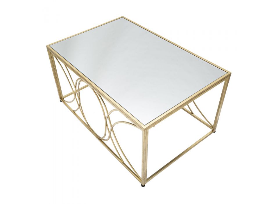 Tavolinë kafeje me sipërfaqe pasqyre dhe strukturë hekuri - Emilia Viadurini