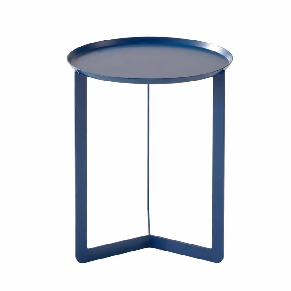 Tavolinë kafeje e rrumbullakët për dhomën e ndenjes në metal me ngjyra - Stephane Viadurini